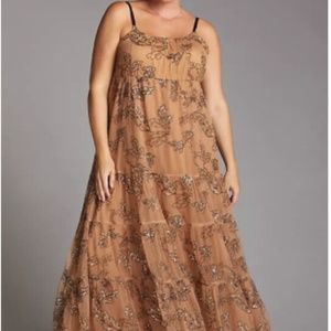 3x Anthropologie + Maeve Sequined Tulle Midi Maxi Dress NWT